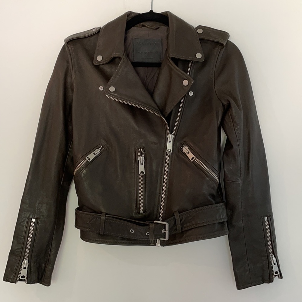 Balfern Biker All Saints leather jacket US2 - Picture 3 of 7